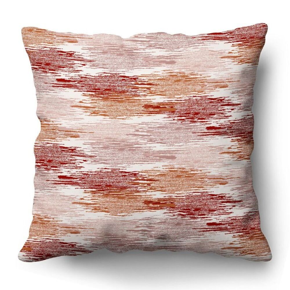 Americanflat -  18"x18" Abstract Blurred Throw Pillow Red